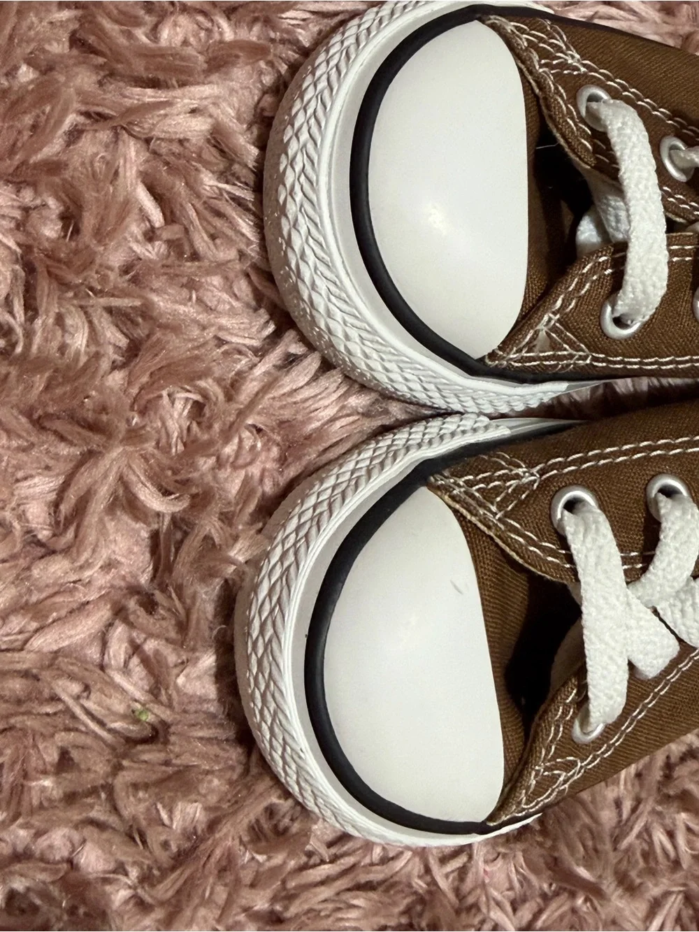 Converse Kids Brown and White Canvas Low-Top Sneakers